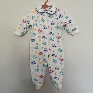 Vintage Footie Pajama with Playful Print